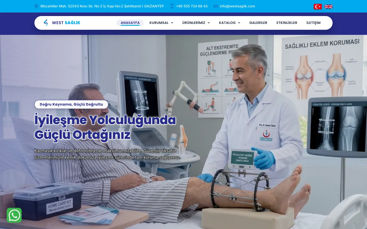 West Sağlık sitesinin ana sayfası